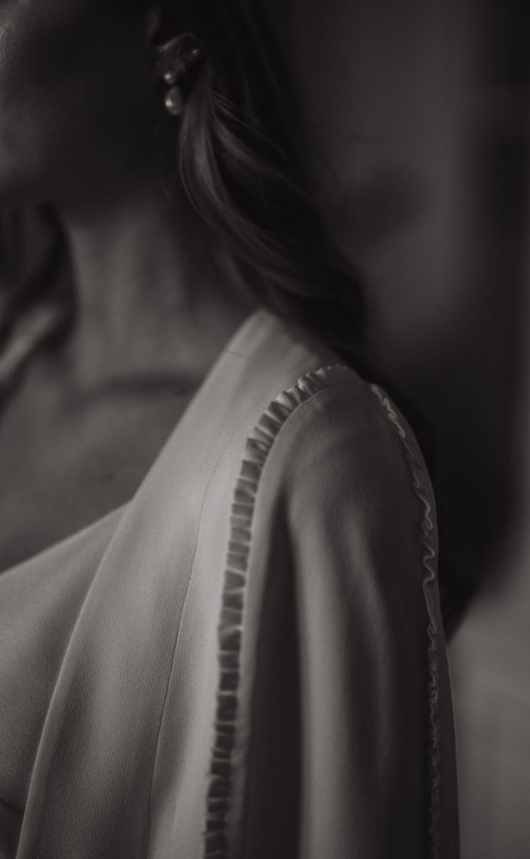 Cape-Blazer mit Rüschen