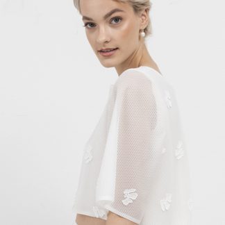 Top mit modernem Blumenmuster