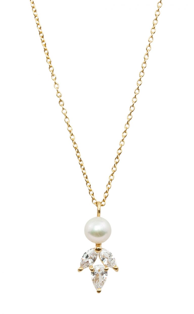 Simply Delightful – Halskette mit Kristallen und Perle – gold oder silber