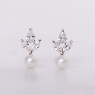 kisui Brautschmuck Brautohrringe Stecker Kristall Perle klassisch modern fein