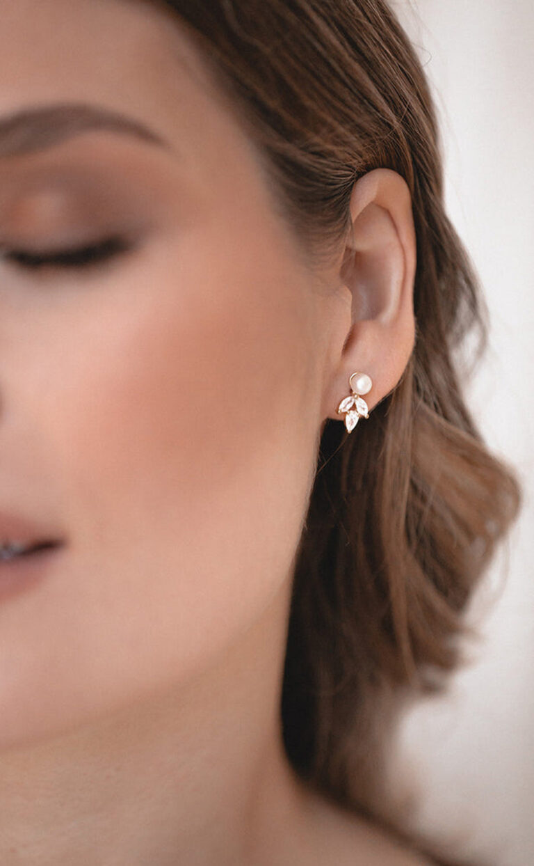 Simply Delightful – Kristall-Ohrstecker mit Perle – gold oder silber