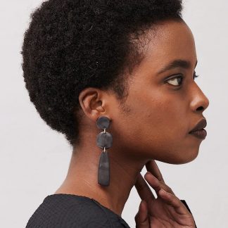 Triple Stud - Ohrringe aus Porzellan - black