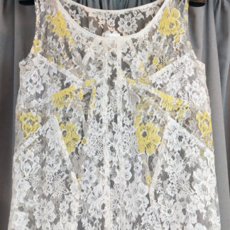 kisui Top aus Spitze ivory gelb