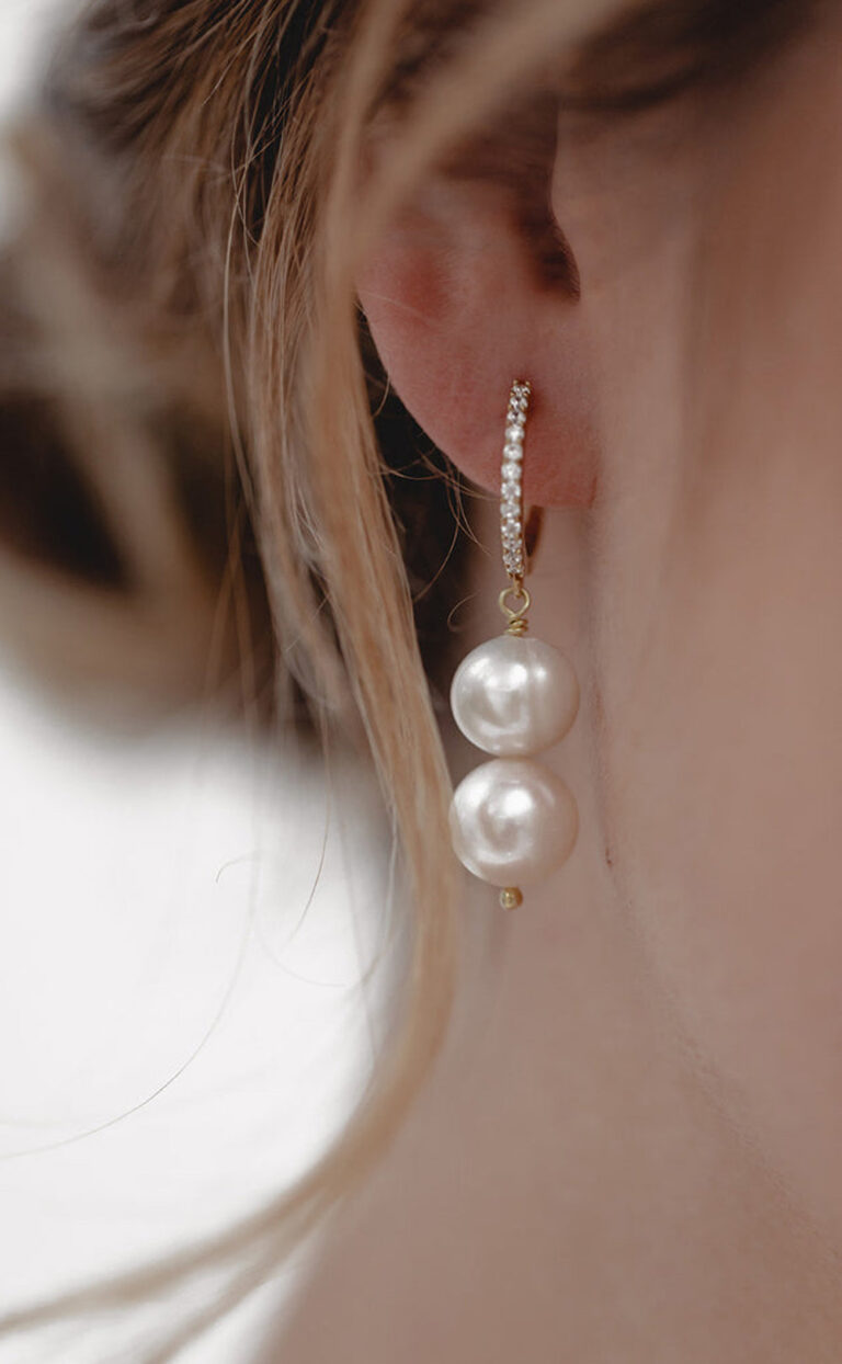 It Takes Two – Kristall-Creolen mit Süßwasserperlen