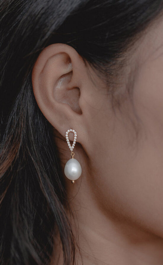 kisui Brautschmuck Brautohrringe klassisch mit Perle Hochzeit