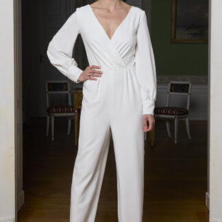 kisui Berlin Standesamt Jumpsuit mit langen Ärmeln Civil Wedding Jumpsuit to rent