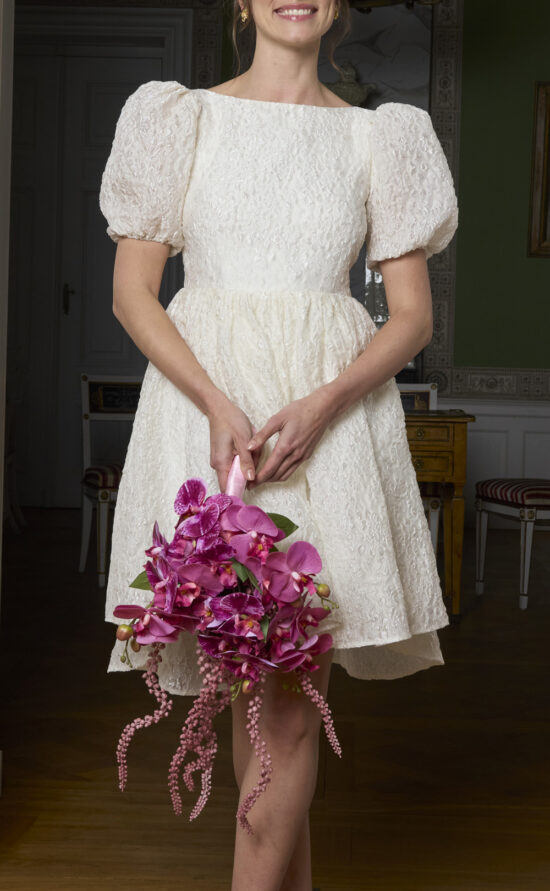 kisui Brautkleid kurz Standesamt Hochzeit Wedding dress Civil Wedding short dress ivory puffy sleeves