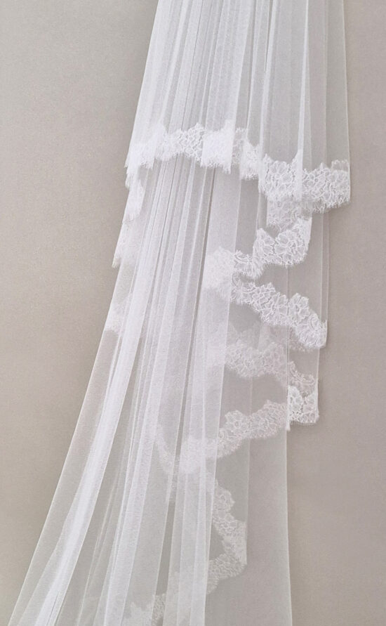 kisui Schleier lang Spitzenborte Veil wedding klassisch