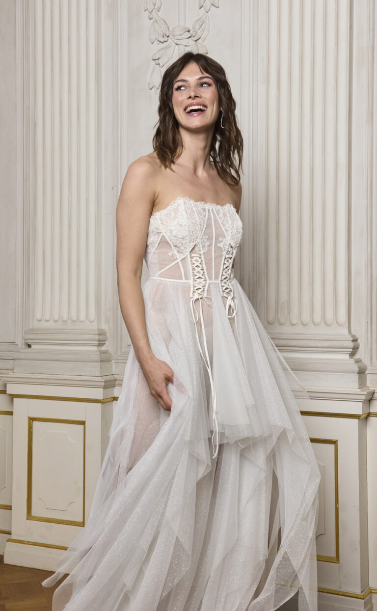 Corsagen-Brautkleid : Modell Eve-Strella Lace