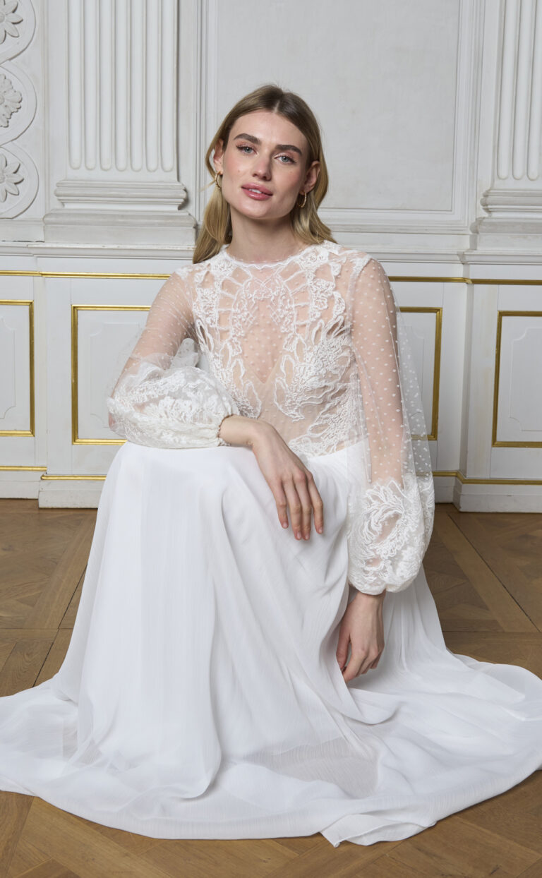 Brautkleid mit Ärmeln: Modell Boho Dots Pure