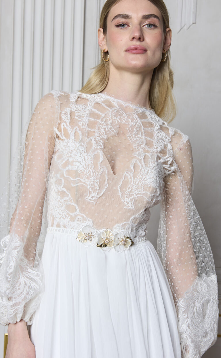 Brautkleid mit Ärmeln: Modell Boho Dots Pure